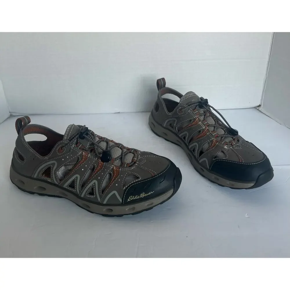 Eddie Bauer Mens Amphib Flat‎ Water Brown Sport Outdoor Hiking Sandals Sz 9.5